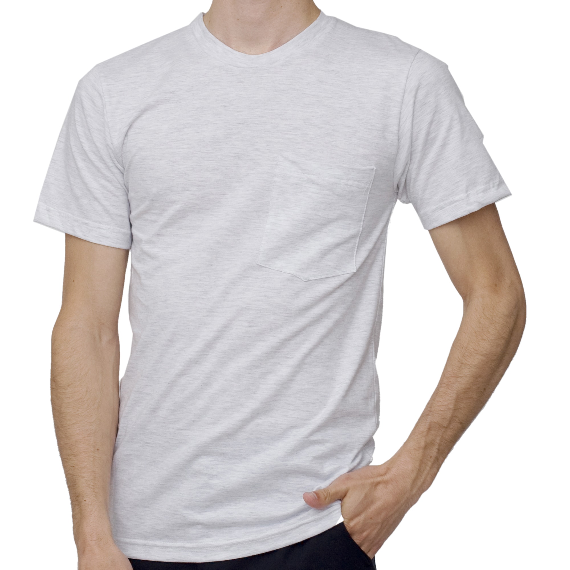 American Apparel Mens Ash Grey Pocket T Shirt (2XL)