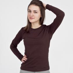 American Apparel Women's Fine Jersey Long Sleeve Brown T-shirt 