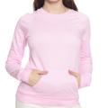 American Apparel Women's Fine Jersey Long Sleeve Pink Sport Raglan Top (XL)
