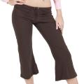 American Apparel Women's Fine Jersey Brown Capri Pants