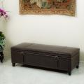 Leather Storage Ottoman with Straps