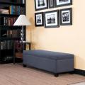 Portfolio Blane Grey Microfiber Wall Hugger Bench Storage Ottoman