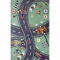 Handmade Luna Kids Race Track New Zealand Wool Rug (5' x 7')