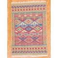 Indo Hand-knotted Kilim Blue and Red Wool Rug (4 x 6)