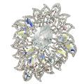 Cano Silverton Cubic Zirconia and Crystal Brooch