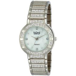 Burgi Women's Mother of Pearl Diamond Quartz Watch
