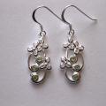 Sterling Silver Peridot Foral Earrings (Thailand)