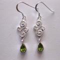Sterling Silver Peridot Swirl Earrings (Thailand)