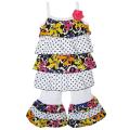 AnnLoren Girls White Funkadelic Rumba Capri Set