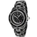 Lucien Piccard Italy Women's 'Celano' Black Ceramic and Stainless Steel Watch