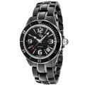 Lucien Piccard Italy Women's 'Celano' Black Ceramic and Stainless Steel Watch