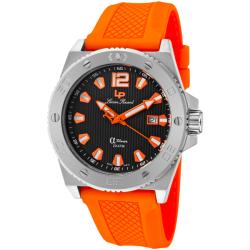 Lucien Piccard Men's 'A Diver' Orange Rubber Watch