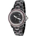 Lucien Piccard Italy Women's 'Celano' Black Ceramic and Stainless Steel Watch