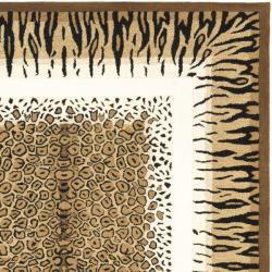 Handmade Safari Leopard Print Wool Rug (9'6 x 13'6)