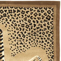 Handmade Safari Tiger Print Wool Rug (8'3 x 11')