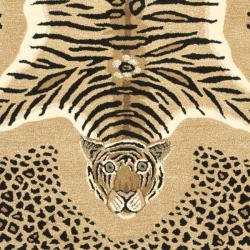 Handmade Safari Tiger Print Wool Rug (8'3 x 11')