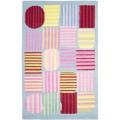 Handmade Children's Boxed Stripes Light Blue New Zealand Wool Rug (8' x 10')