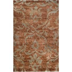 Hand-woven Scofield Natural Fiber Hemp Damask Print Rug (8' x 11')