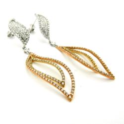 D'sire 18k Tri-color Gold 2 1/6ct TDW Diamond Earrings (G-H, VS1-VS2)