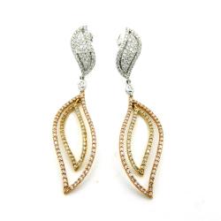 D'sire 18k Tri-color Gold 2 1/6ct TDW Diamond Earrings (G-H, VS1-VS2)