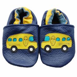 School Bus Leather Baby Shoes