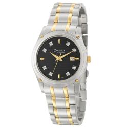 Caravelle by Bulova Men's 'Diamond' Stainless and Yellow Goldplated Steel Quartz Watch