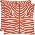Tiger Stripes 22-inch Embroidered Orange Decorative Pillows (Set of 2)