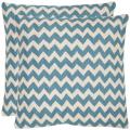 Zig-Zag 22-inch Embroidered Blue Decorative Pillows (Set of 2)
