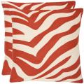 Stripes 18-inch Embroidered Orange Decorative Pillows (Set of 2)