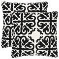 Morrocan 22-inch Embroidered Black Decorative Pillows (Set of 2)