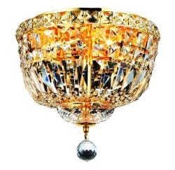 Gold Four-light Flush Mount Fixture