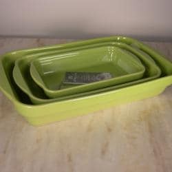 Appolia French Ceramic 3-Piece Stackable Rectangular Baker Set