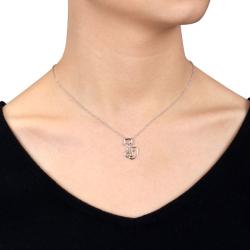 Sterling Silver Peridot and Diamond Accent Necklace (H-I, I3) (1/5ct TGW)
