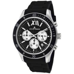 Jacques Lemans Unisex 'Rome' Black Silicon Watch