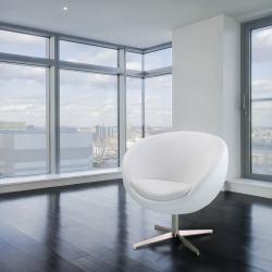 Christopher Knight Home Modern White Leather Roundback Chair