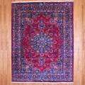 Persian Hand-knotted Mashad Red/ Navy Wool Rug (9'9 x 12'6)
