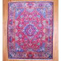Persian Hand-knotted Kashmar Red/ Beige Wool Rug (10'2 x 12'9)