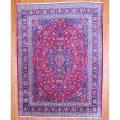 Persian Hand-knotted Mashad Red/ Navy Wool Rug (9'8 x 12'9)