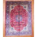 Persian Hand-knotted Tabriz Red/ Navy Wool Rug (10' x 13')