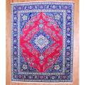 Persian Hand-knotted Tabriz Red/ Navy Wool Rug (9'6 x 12'3)