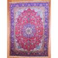 Persian Hand-knotted Tabriz Red/ Navy Wool Rug (9'5 x 13'1)