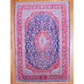 Persian Hand-knotted Kashan Navy/ Red Wool Rug (9'7 x 13'11)