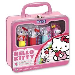 Pez 'Hello Kitty' Candy/ Chocolate Dispensers in Decorative Tin
