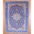 Persian Hand-knotted Isfahan Navy/ Beige Wool Rug (8'10 x 11'11)