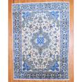 Persian Hand-knotted Isfahan Ivory/Olive Wool Rug (9' x 12'2)
