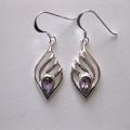 Sterling Silver Amethyst Teardrop Earrings (Thailand)