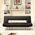 Bento Klic Klac Black Vinyl Futon Sofa Bed