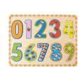 Puzzled Raised Puzzle Numbers with Animals Wooden Puzzle Toy