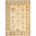Oushak Cream/ Green Powerloomed Rug (9'6 x 13')