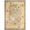 Oushak Blue/ Cream Powerloomed Rug (5'3 x 7'6)